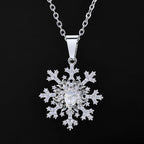 Silver Snowflake Pendant Necklace Iced Out