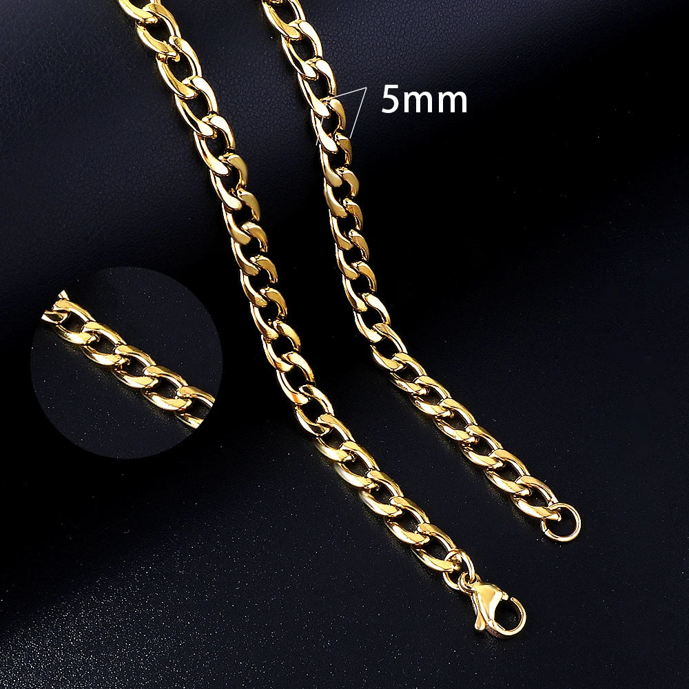Vintage Cuban Chain Necklace — Gold