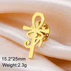 Dawapara Ankh Cross Brooch Ancient Egyptian Eye of Horus Lapel Pins Protection Amulet Stainless Steel Jewelry