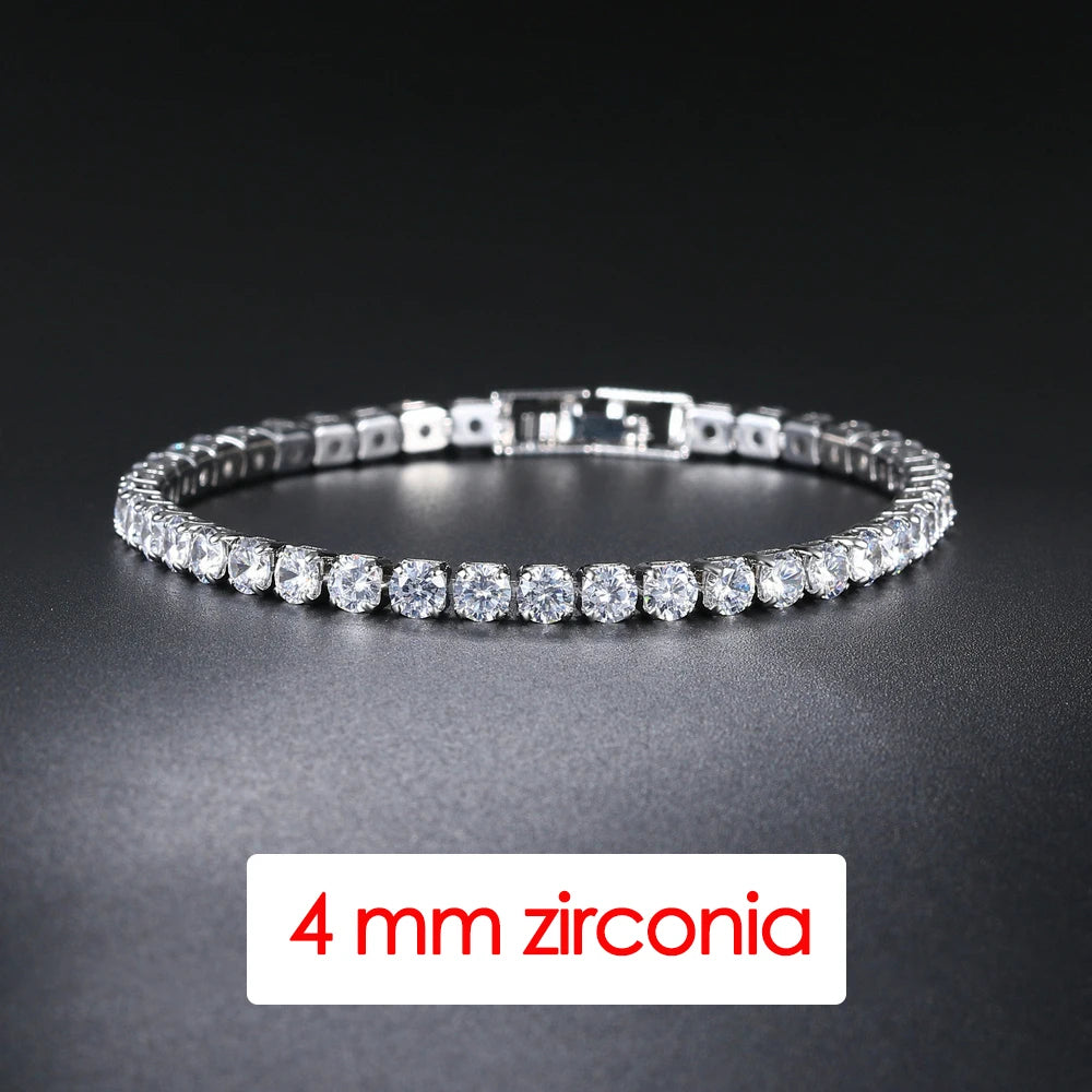 Iced Out Tennis Bracelet Stainless Steel 3/4/5MM