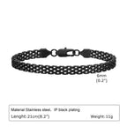 Black Byzantine Braided Bracelet — Stainless Steel