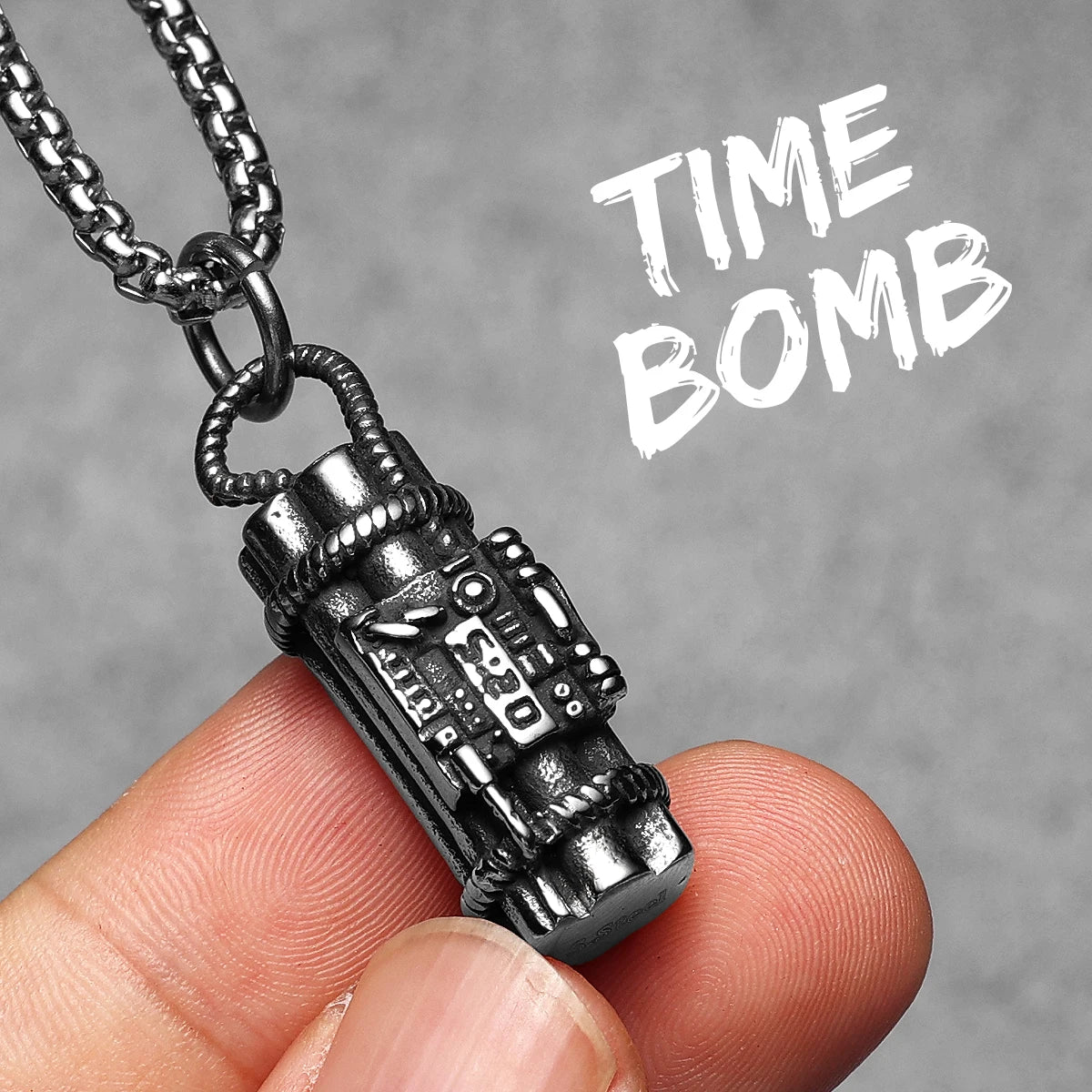 Grenade Stainless Steel Pendant Necklace