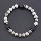 Retro Black Block Volcanic Bracelets Men Women Frosted Onyx Lava Beads Jewelry Yoga Meditation Birthday Gift Wholesales