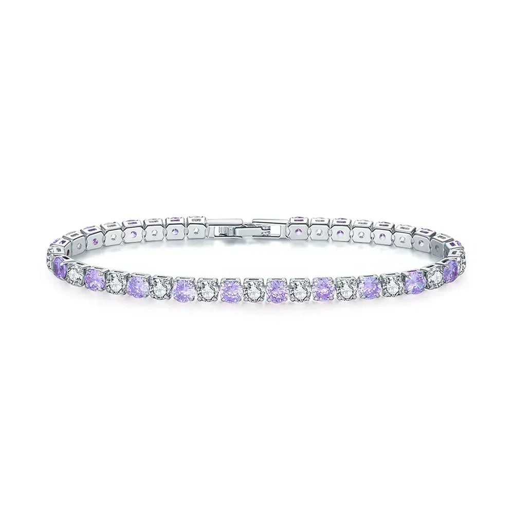 2026 New Hiphop Tennis Bracelets for Men Women Luxury Iced Out 4mm Zircon Crystal Gold Color Hand Chain Hippie Jewelry Gift
