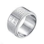 Prajnaparamita Heart Sutra Rotatable Double Layer Ring