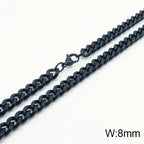 Punk Curb Cuban Link Chain Men Women Stainless Steel Long Necklace Fashion Tide Hip Hop Sweater Accessories Party Jewelry Gifts