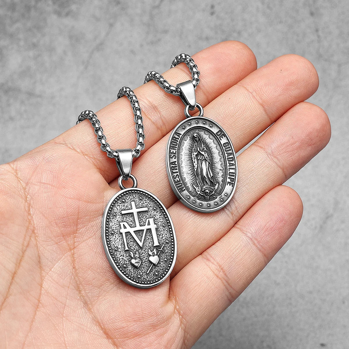 Guadalupe Pendant Necklace — Stainless Steel