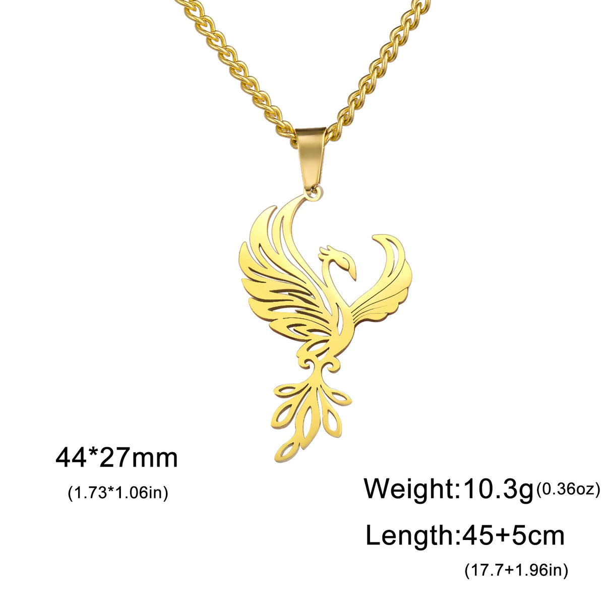 Winged Bird Totem Pendant Necklace — Stainless Steel