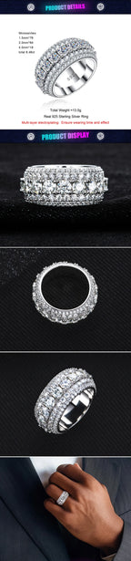 Iced Out Diamond Ring — 925 Silver