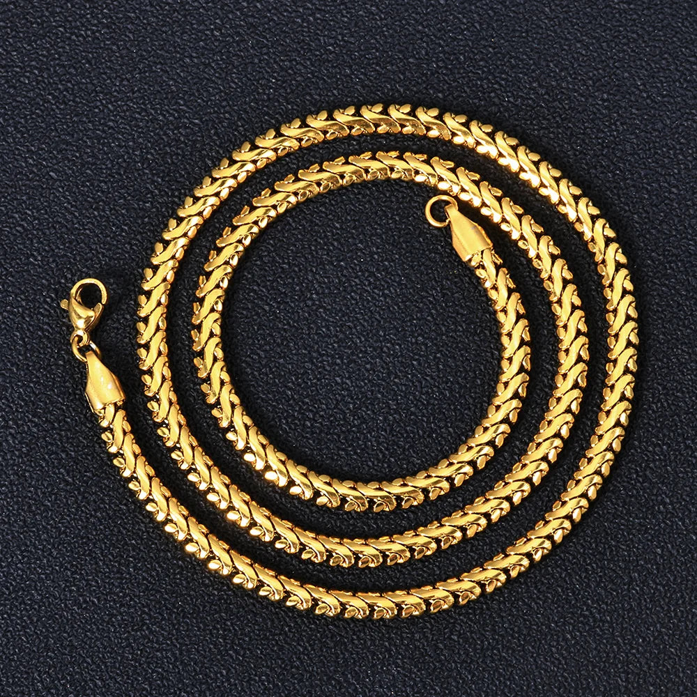 Black Cuban Chain Necklace 18K PVD 4MM