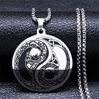 Stainless Steel Yin Yang Tai Chi Gossip Sun Moon Necklaces Chain for Women/Men Silver Color Necklaces Jewelry Chaine Collier