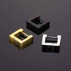 1pc Punk Hiphop Stainless Steel Geometric Type Square Hoop Earrings Ear Buckle Stud Accessories For Men Women Daily