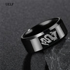 Uelf Punk Fashion Style Antique Retro Male Jewelry Viking Ring Female Black Dragon Amulet Vintage Norse Rune Rings For