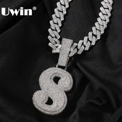 Iced Out Initial Letter Pendant Necklace 2-Layer