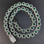 Tennis Chain Necklace Stainless Steel 12MM Cluster
