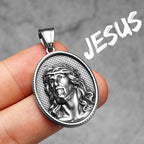 Cross Jesus Pendant Necklace — Stainless Steel