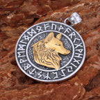 Fenrir Wolf Pendant Necklace — Gold