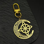 Celtic Steel Ring Crescent Irish Knot Key Witch