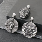 Ghost House Skull Pendant Necklace — Stainless