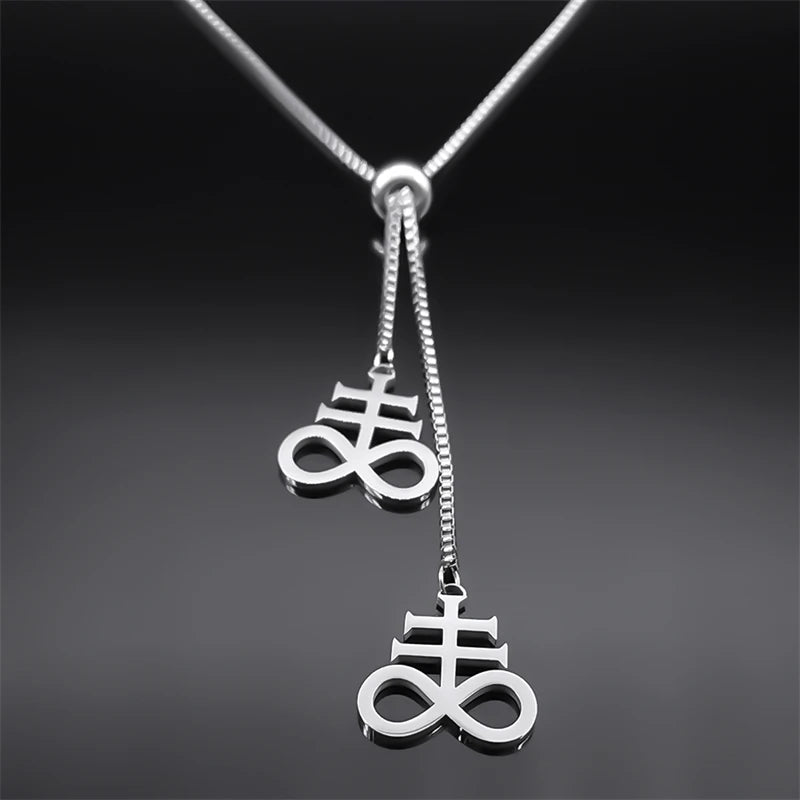 Leviathan Cross Pendant — Stainless Steel