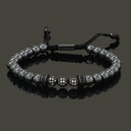 Luxury Natural Hematite Stone Beads CZ Ball Charms Man Bracelet For Women Hand Jewelry Gift For Boy