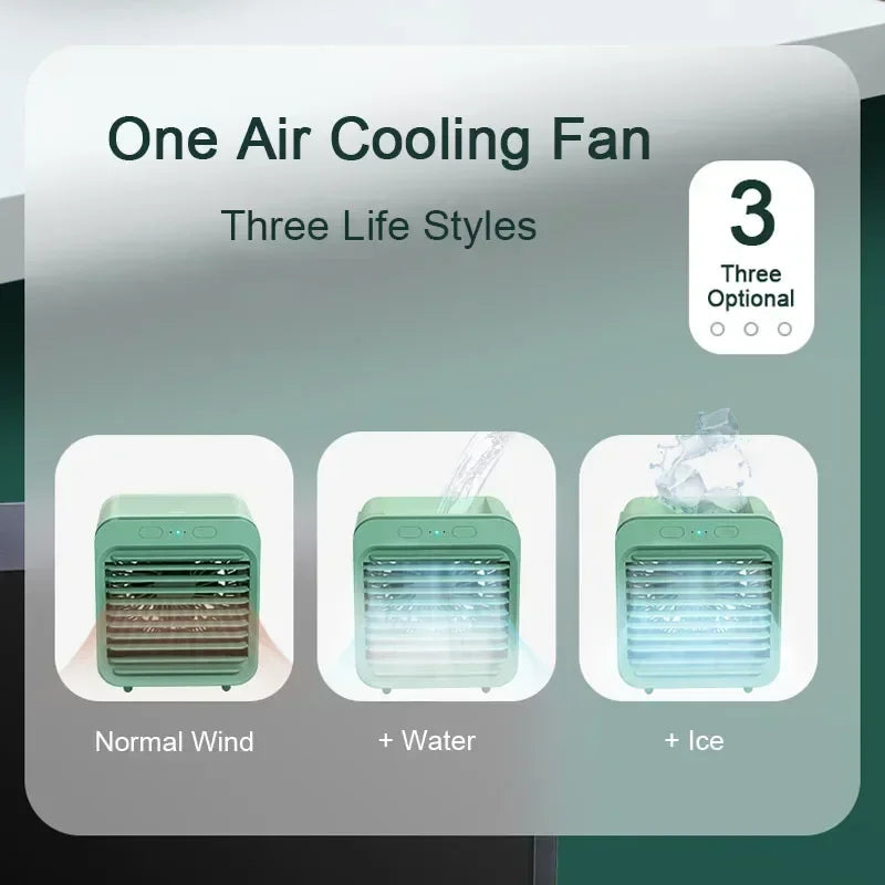 Portable Air Conditioner Fan USB Desktop Fan Rechargeable Mini Air Humidifier Cooler Table Cooling Mist Fan for Office