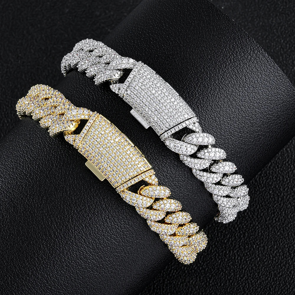 Iced Out Cuban Bracelet Stainless Steel 11MM