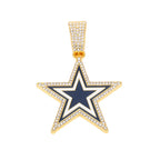 Men Women Hip Hop Five-Pointed Star Pendant Necklace,with Cuban Chain Punk Star Necklaces Fashion Jewelry,Sports Fan Gift Idea