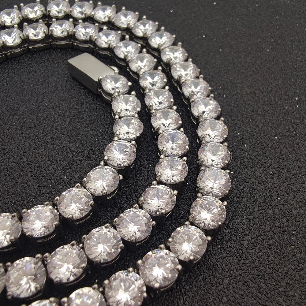 Iced Out Tennis Chain Necklace Stainless Steel