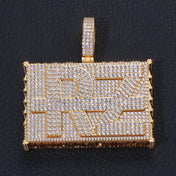Iced Out Letter Pendant Square 2-Inch