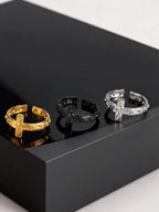 Fashion Vintage Jesus Cross Rings for Men, Waterproof Stainless Steel Adjustable Open Rings, Religious Party Jewelry Gift