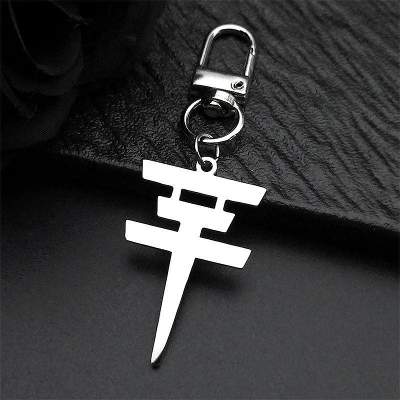 Rock Band Music Keychain Pendant — Gold
