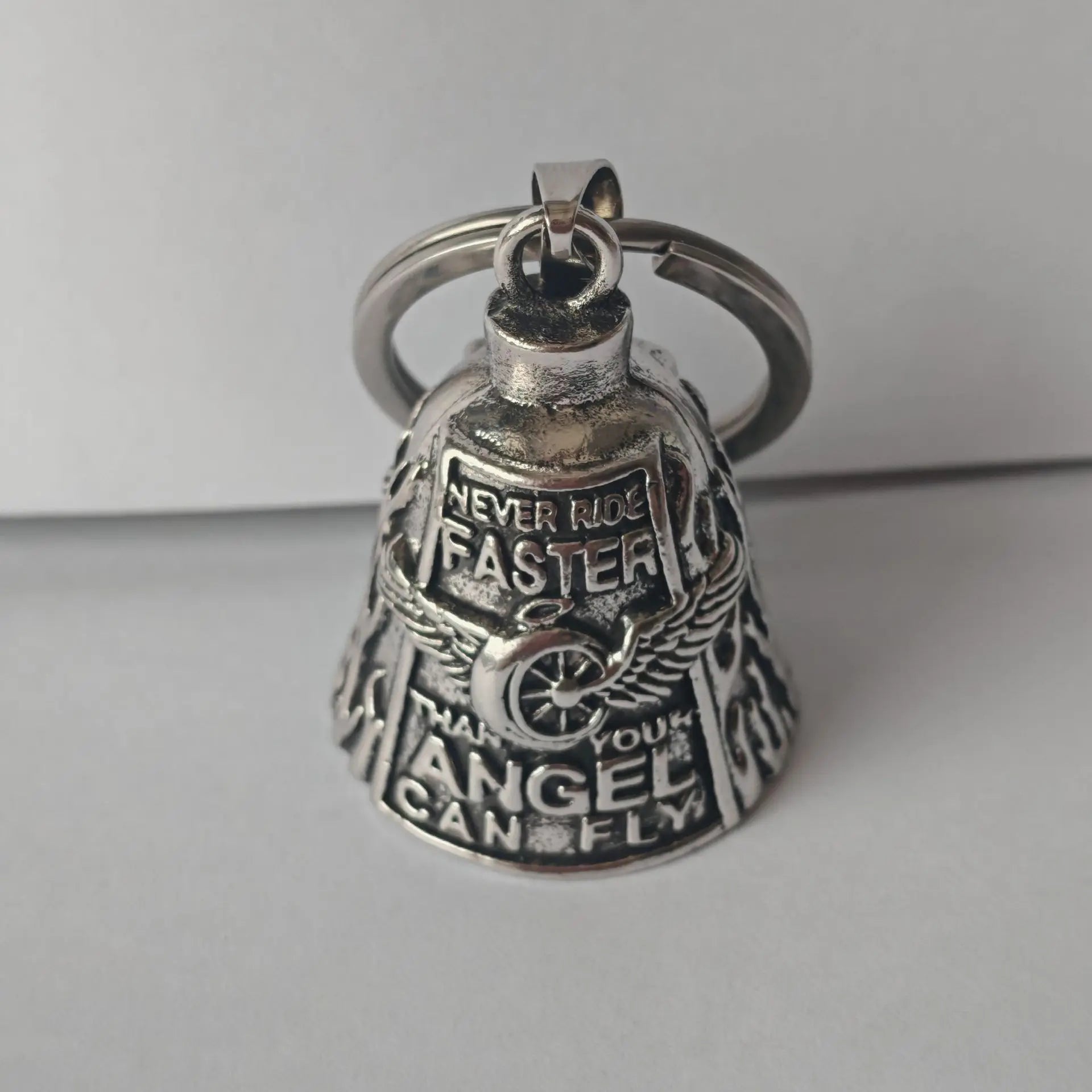 Angel Wings Moto Bell Steel Pendant Punk