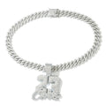 New Fashionable Men Hip Hop Number 23 Pendant Necklace With 13mm Cuban Chain HipHop Alloy Iced Out Bling Necklaces