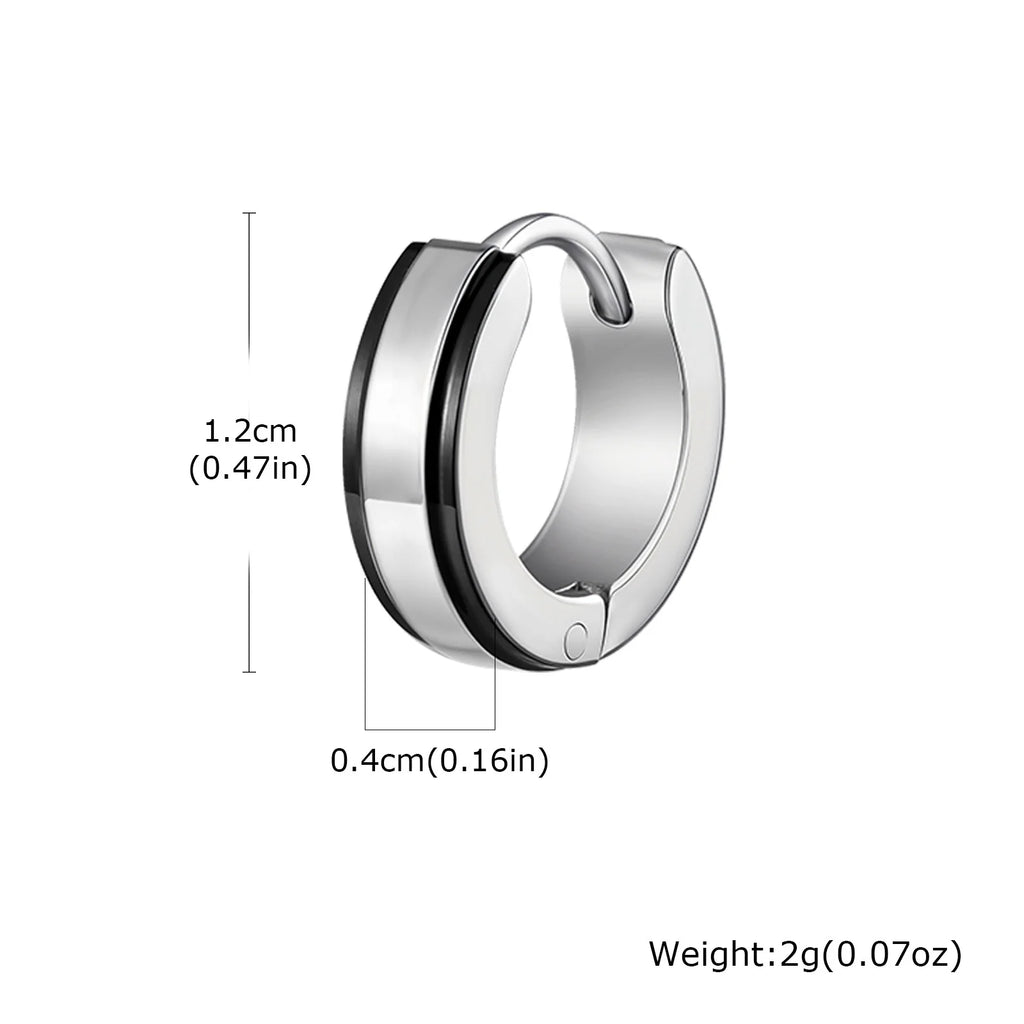 Minimal Circle Huggie Hoop Earrings — Stainless Steel