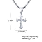Hip Hop Cross Necklace for Men Women,50/55/60cm Stainless Steel Chic Cross Pendant,Christian Classic Jewelry Gifts