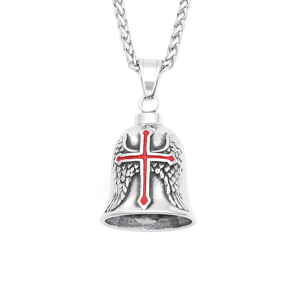 Vintage Bell Charm Amulet Necklace — Stainless Steel