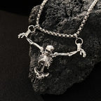 Punk Hip Hop Punished Man Skull Pendant Necklace Men Women Vintage Jewelry