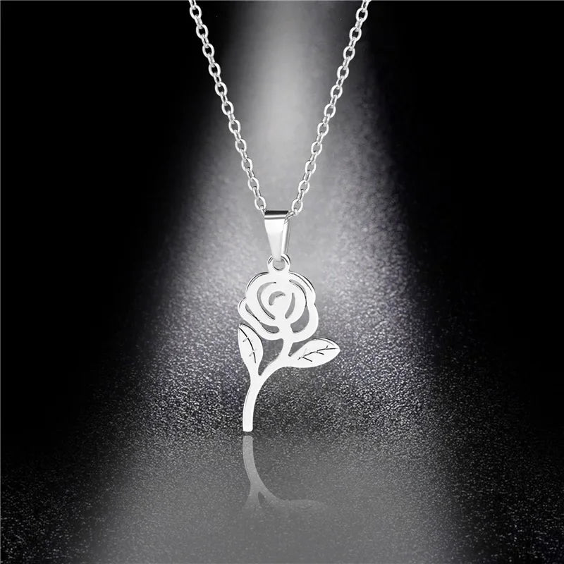Star of David Heart Pendant Necklace — Stainless Steel