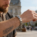 Viking Ouroboros vintage punk bracelet for men stainless steel fashion Jewelry hippop street culture