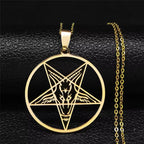 Skull Star Silver Pendant Necklace — Stainless Steel