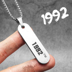 Year of Birth Tags Men Necklace With Pendant Stainless Steel Jewelry for Fashion Women Punk HipHop Accessories Gifts