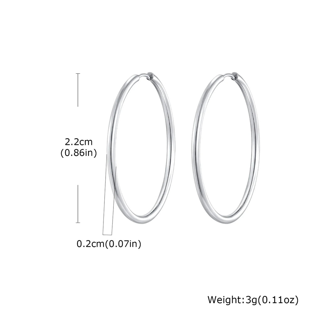 Minimal Hoop Earring — Stainless Steel