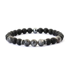 Mens Bracelet 8mm Onyx Tiger Eyes Stone Beaded Braclet Hematite Healing Braslet Cadeau Homme Leisure Accessories