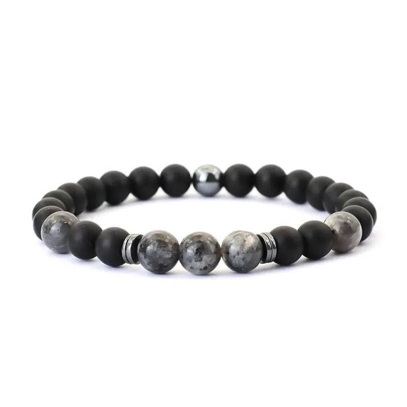 Mens Bracelet 8mm Onyx Tiger Eyes Stone Beaded Braclet Hematite Healing Braslet Cadeau Homme Leisure Accessories