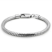 3MM Round Snake Chain Bracelet — 925 Sterling Silver