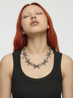 Punk Grunge Goth Rivet Splice Chain Geometric Necklace & Bracelet