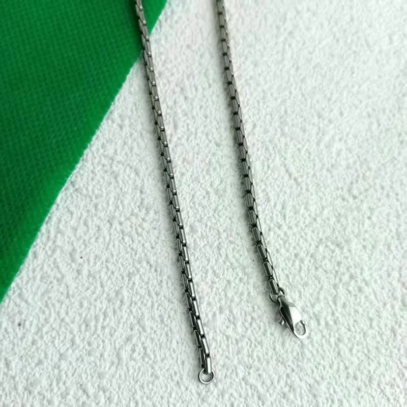 2.5mm Pure Titanium Snake Chain Necklace | Men Women Street Fashion Jewelry | Korean Style Round Pearl Chain Unisex