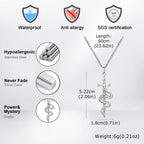 Cross Snake Cuban Chain Pendant Necklace