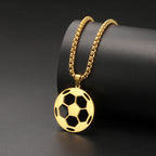 Skyrim Soccer Pendant Necklace for Men Stainless Steel Long Box Chain Fashion Cool Sports Ball Jewelry Gift Wholesale 2026